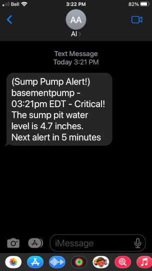 Raspi-Sump SMS email alert